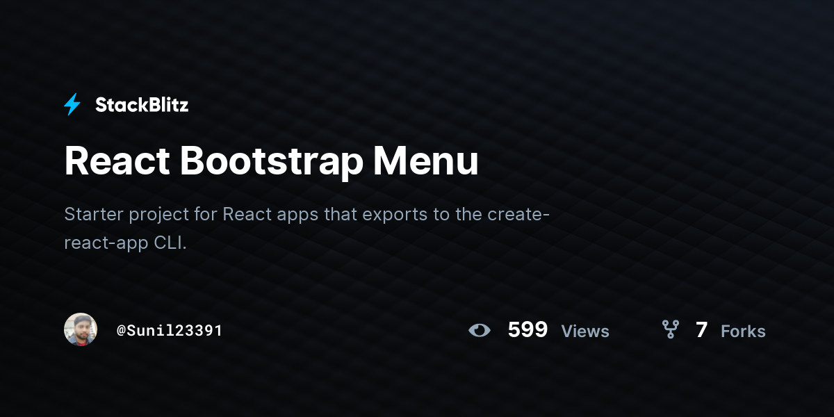 React Bootstrap Menu - StackBlitz