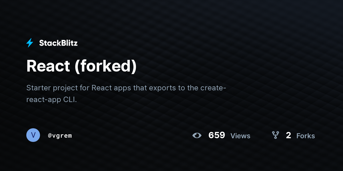 React (forked) - StackBlitz