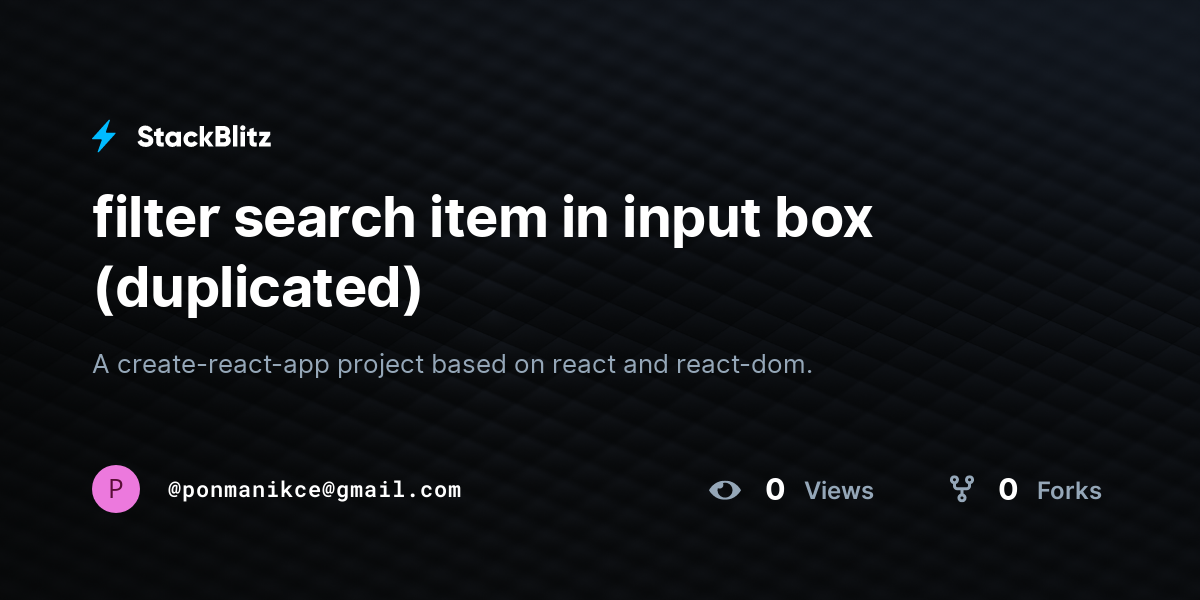 filter search item in input box (duplicated) - StackBlitz