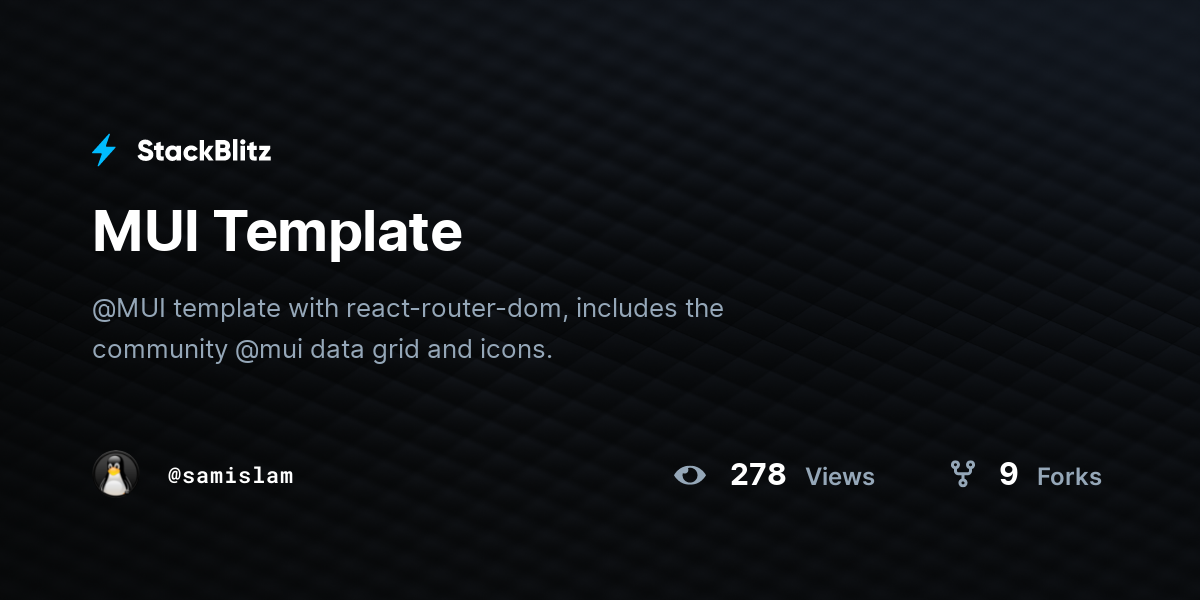 MUI Template - StackBlitz