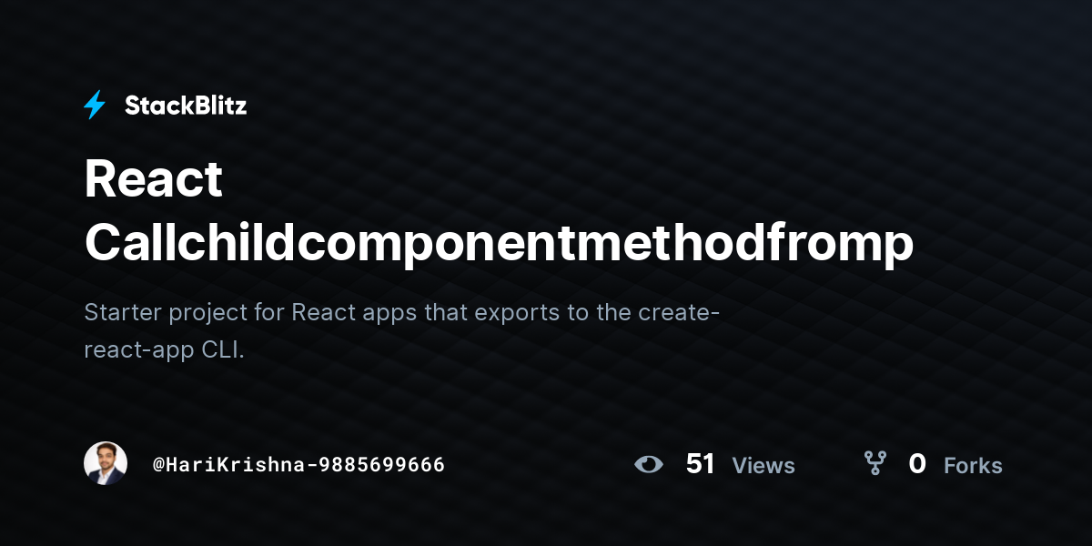 React Callchildcomponentmethodfromparentcomponent - StackBlitz