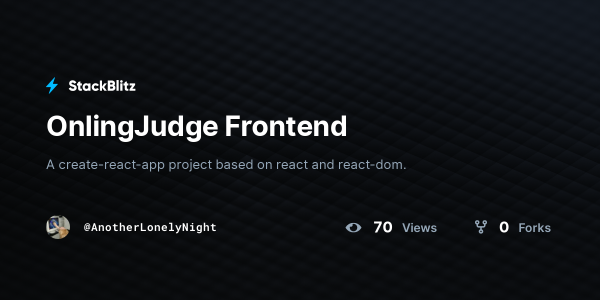 OnlingJudge Frontend - StackBlitz