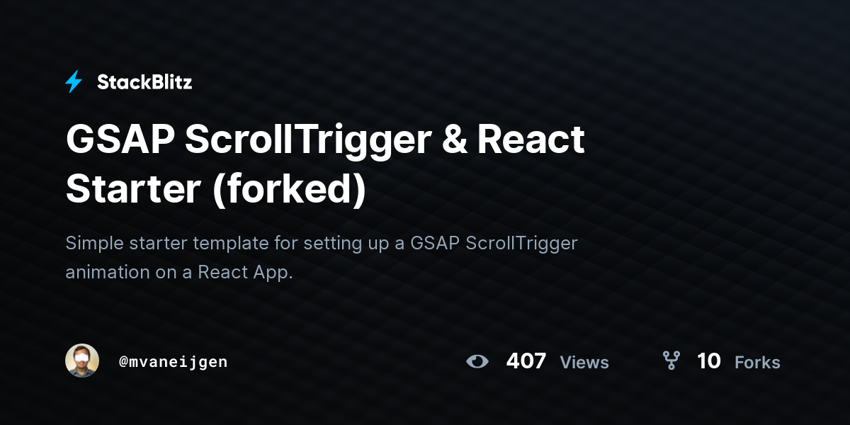 GSAP ScrollTrigger & React Starter (forked) - StackBlitz