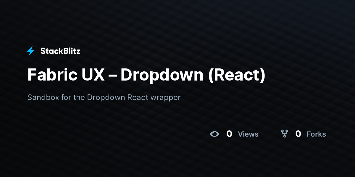 Fabric UX – Dropdown (React) - StackBlitz
