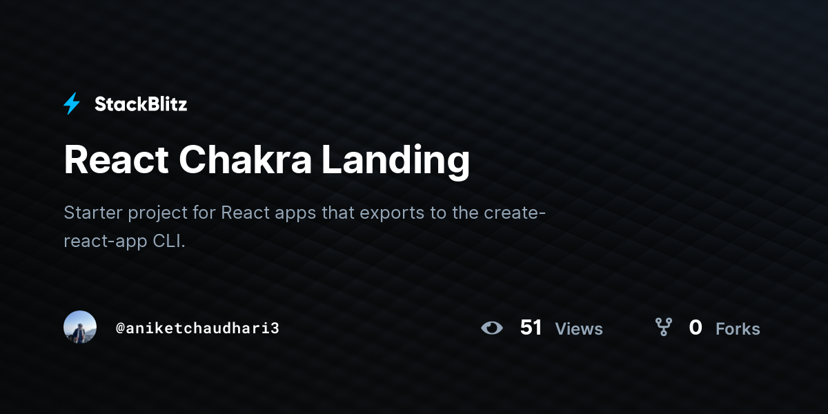 React Chakra Landing - StackBlitz