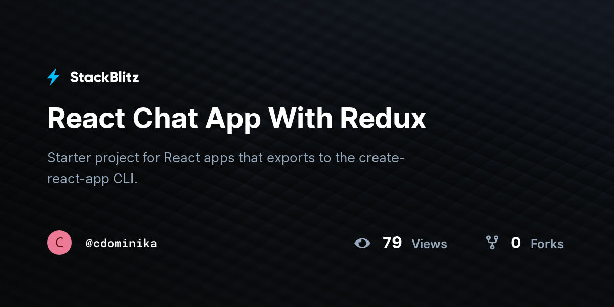 React Chat App With Redux - StackBlitz
