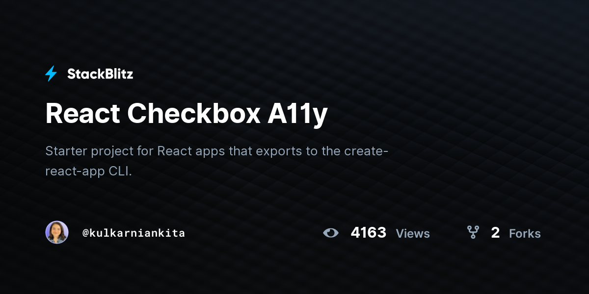 React Checkbox A11y - StackBlitz