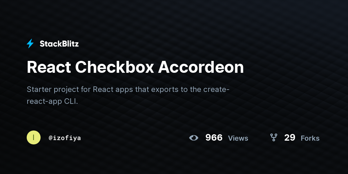 React Checkbox Accordeon - StackBlitz