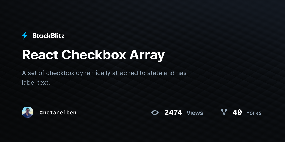 React Checkbox Array - StackBlitz
