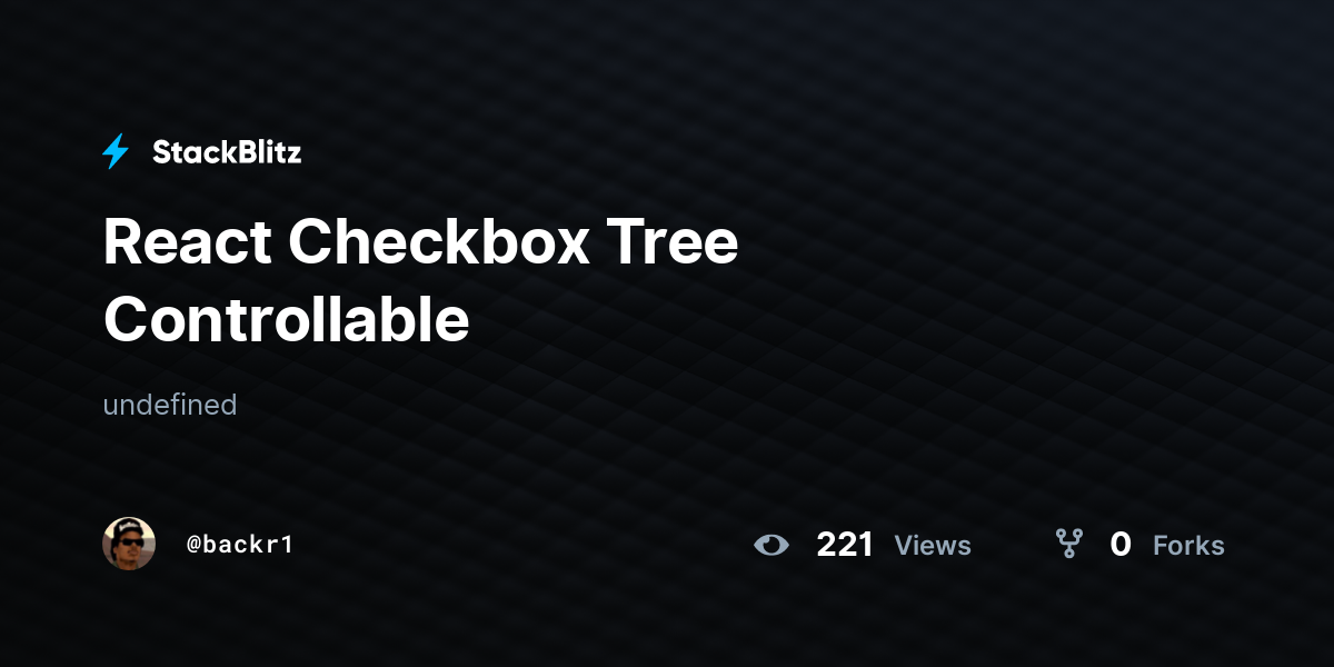 React Checkbox Tree Controllable - StackBlitz