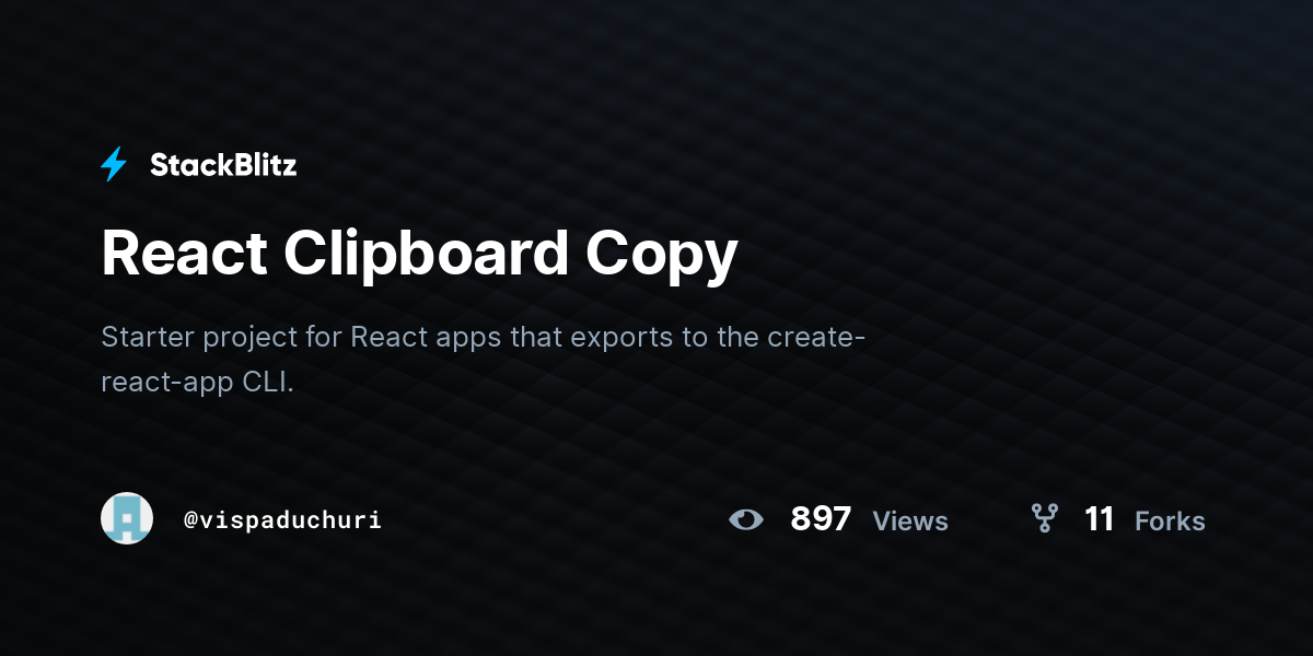 React Clipboard Copy - StackBlitz
