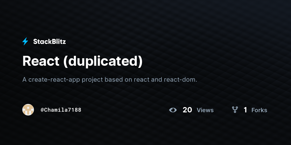 React (duplicated) - StackBlitz