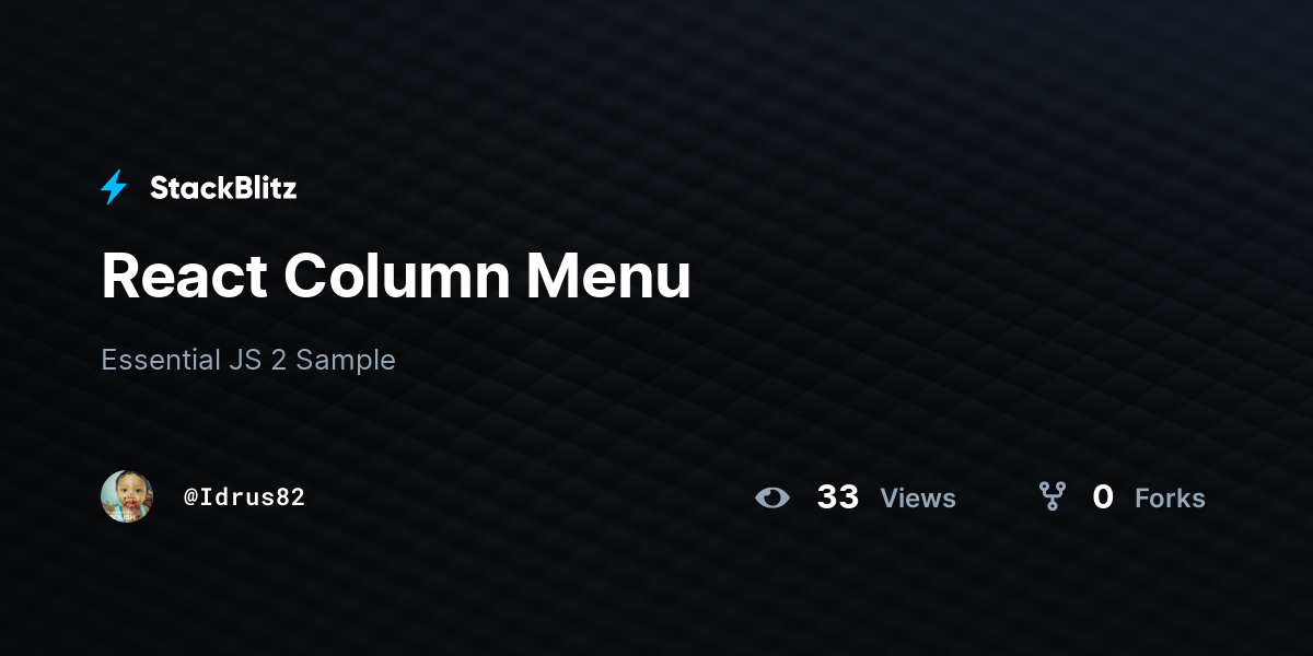 React Column Menu - StackBlitz