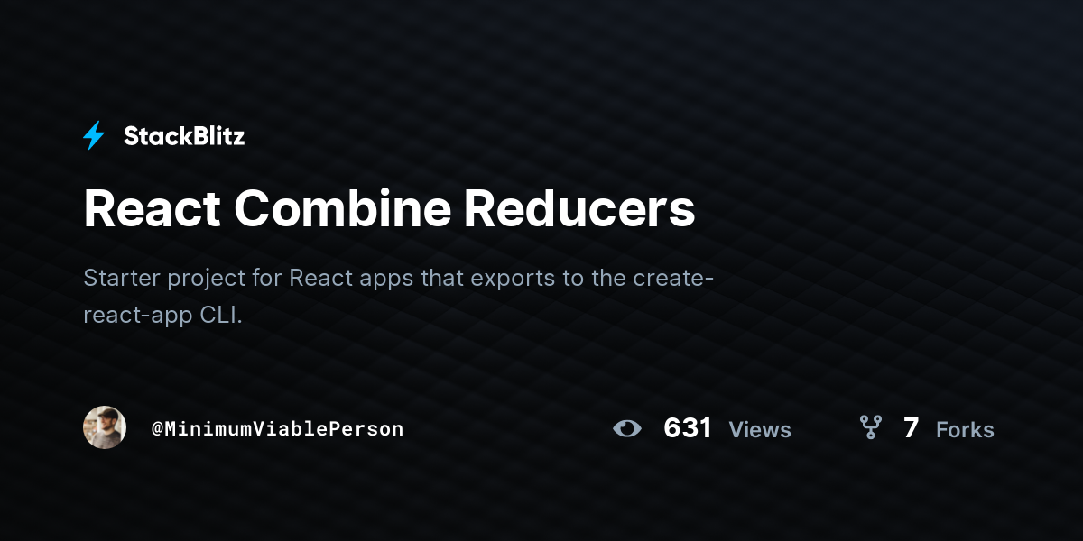 React Combine Reducers - StackBlitz