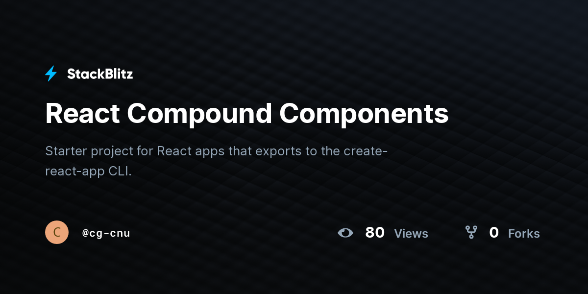 React Compound Components - StackBlitz