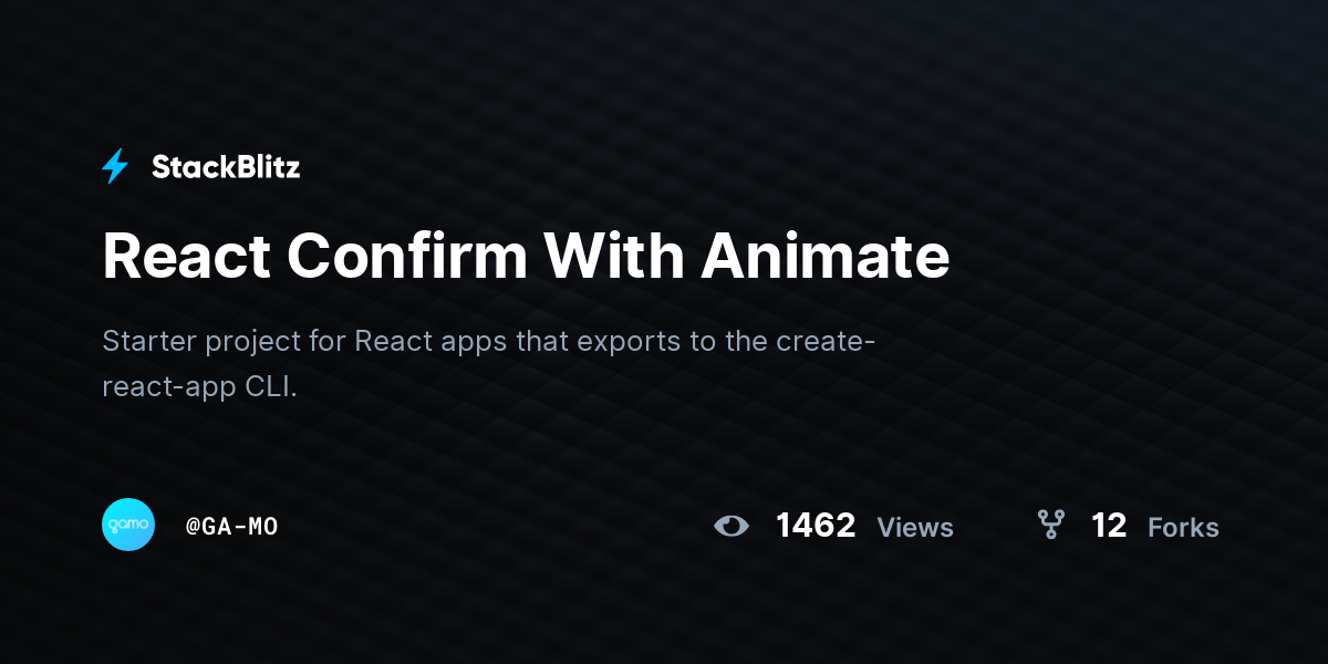React Confirm With Animate - StackBlitz