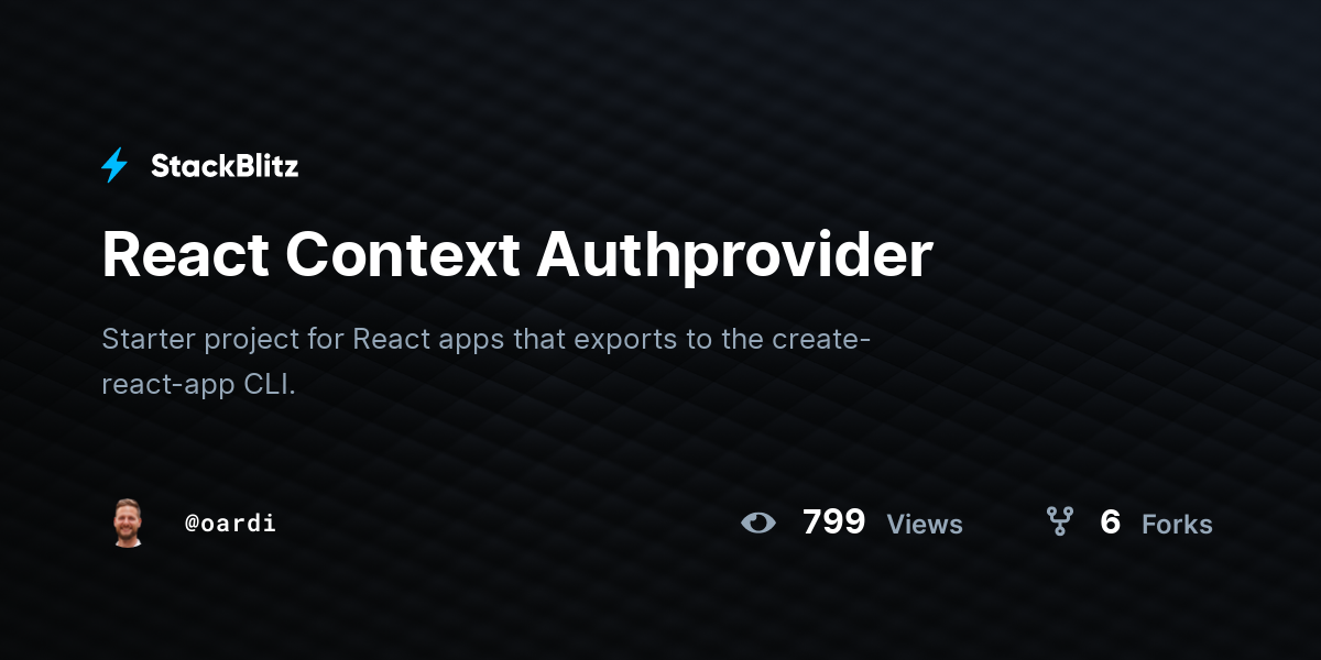 React Context Authprovider - StackBlitz