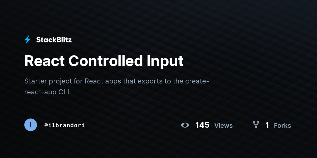 React Controlled Input - StackBlitz