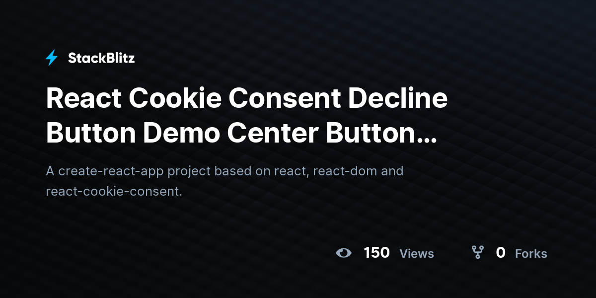 React Cookie Consent Decline Button Demo Center Button (forked ...