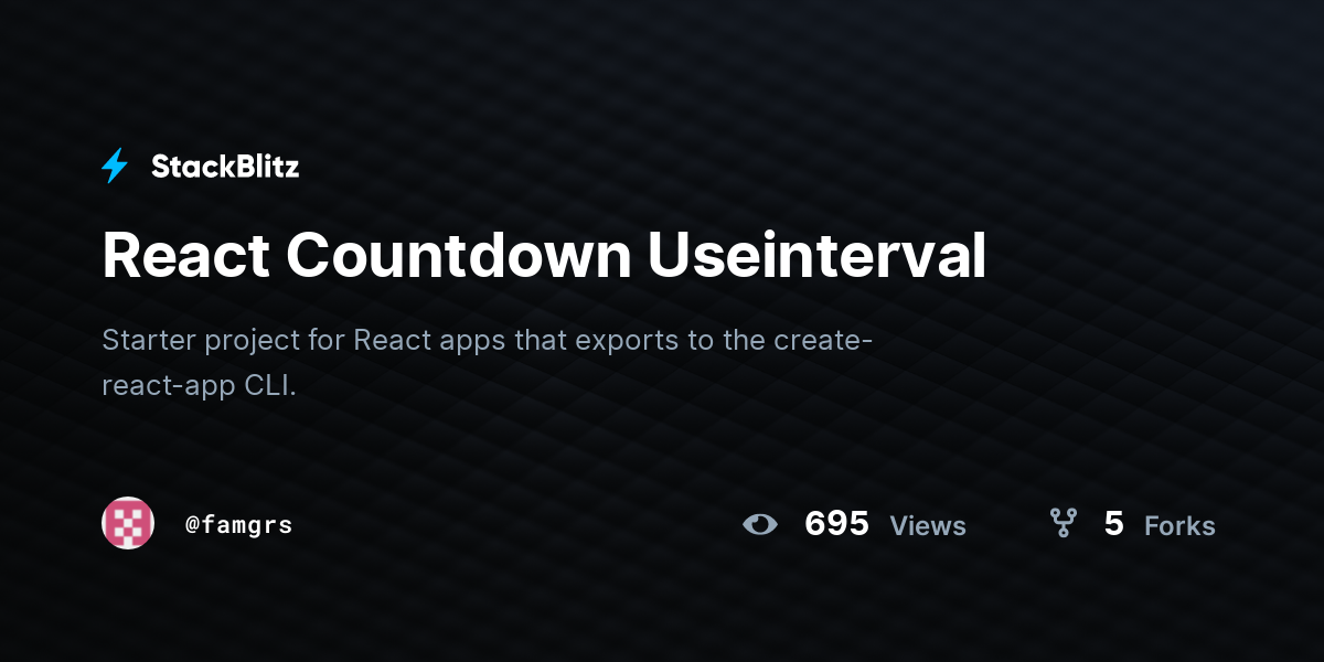 React Countdown Useinterval - StackBlitz
