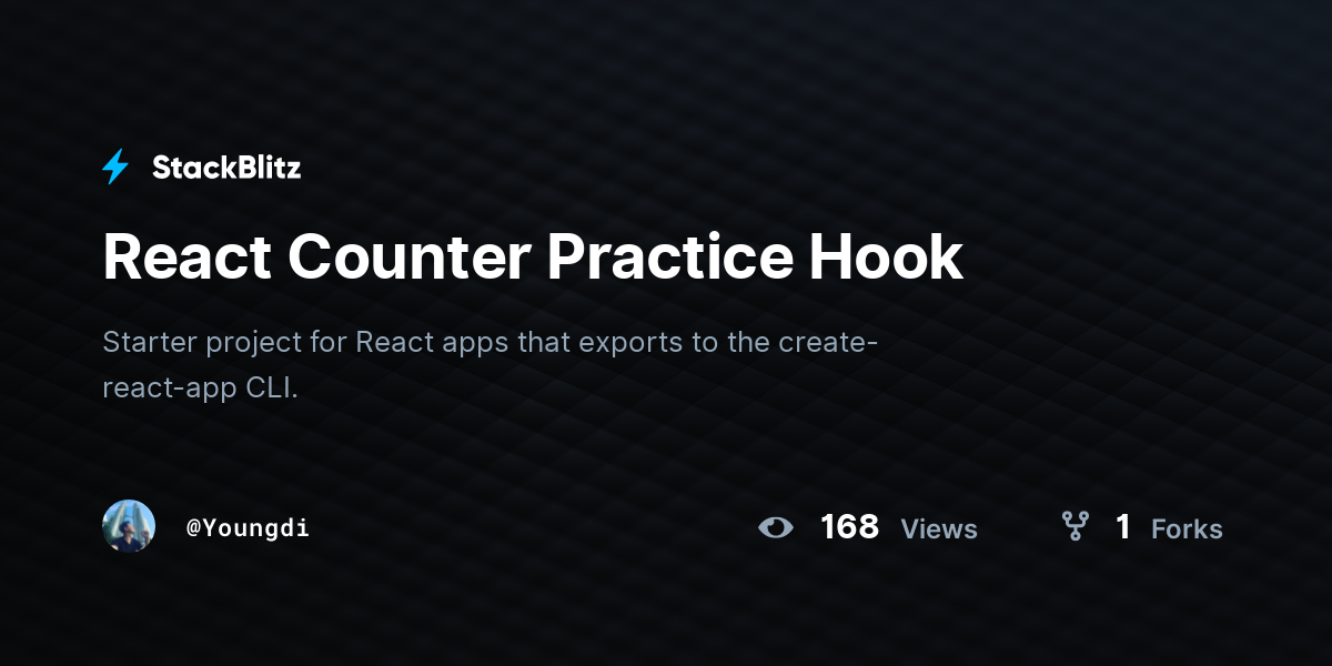 React Counter Practice Hook - StackBlitz