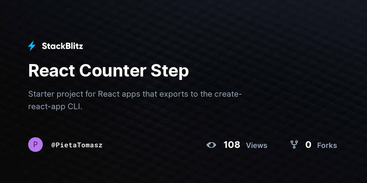 React Counter Step - StackBlitz