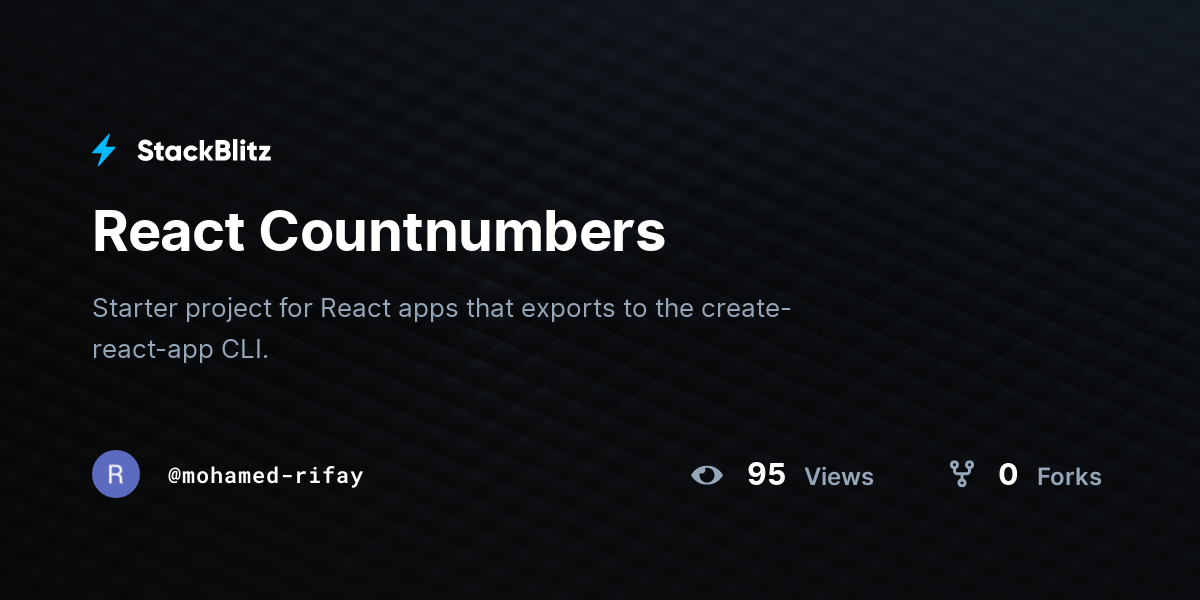 React Countnumbers - StackBlitz