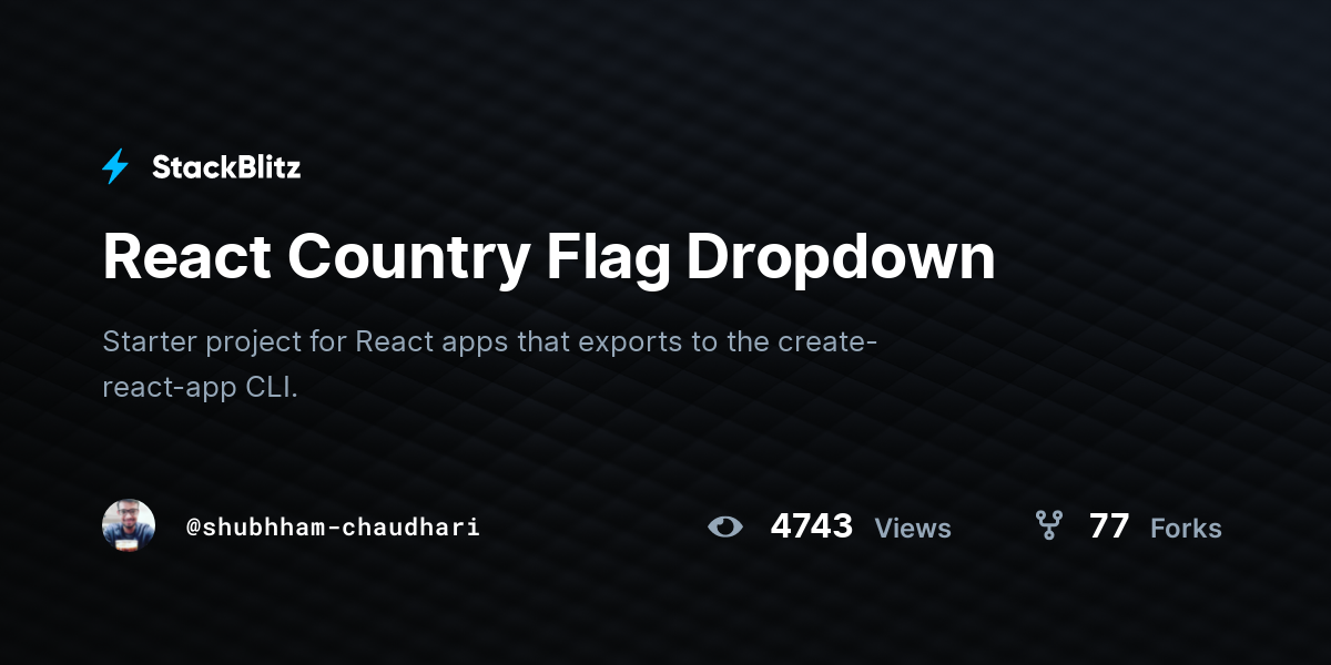React Country Flag Dropdown - StackBlitz