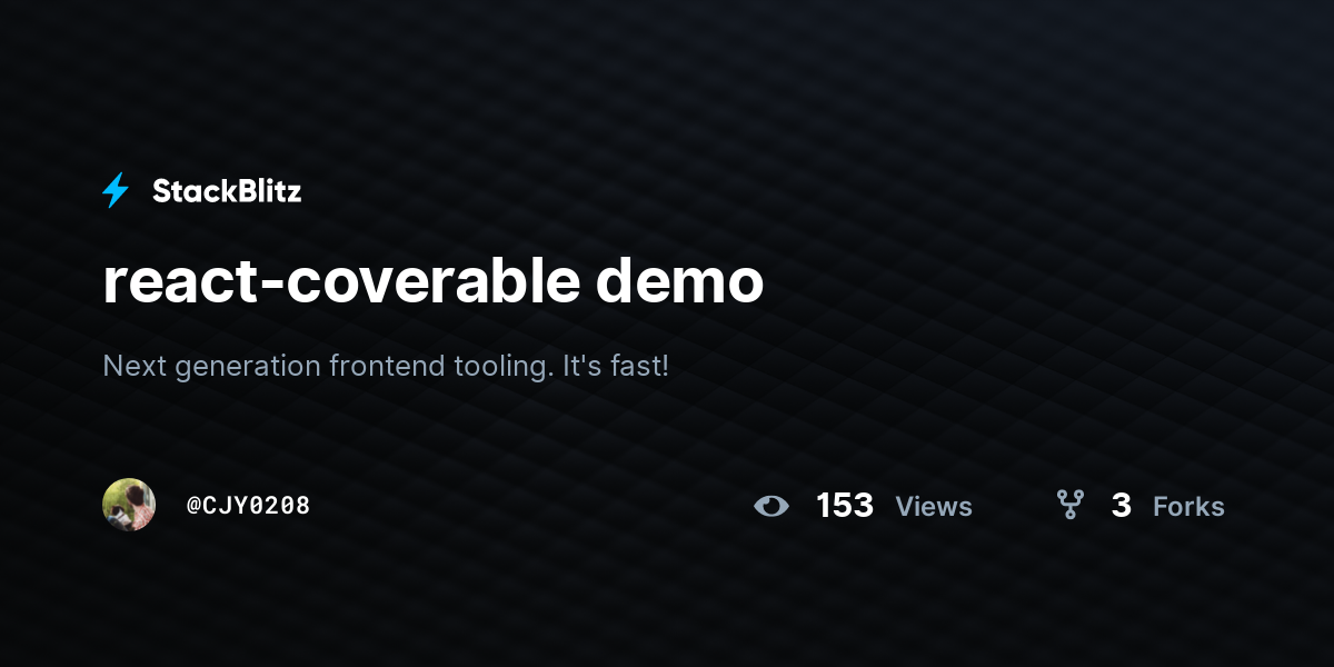 react-coverable demo - StackBlitz