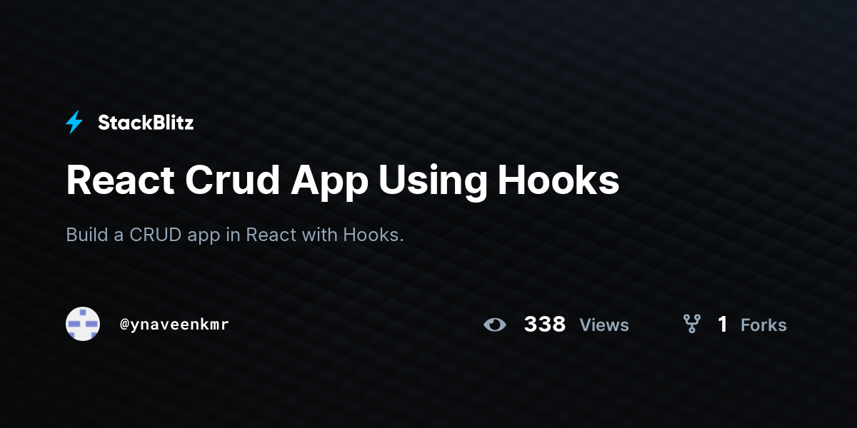 React Crud App Using Hooks - StackBlitz