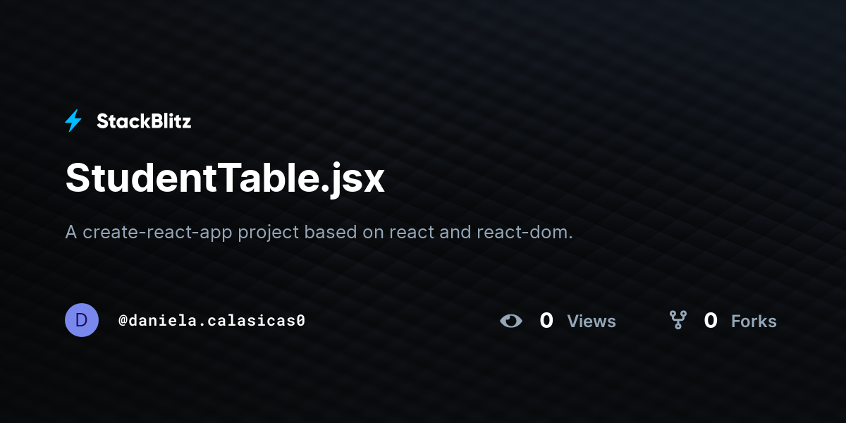 StudentTable.jsx - StackBlitz