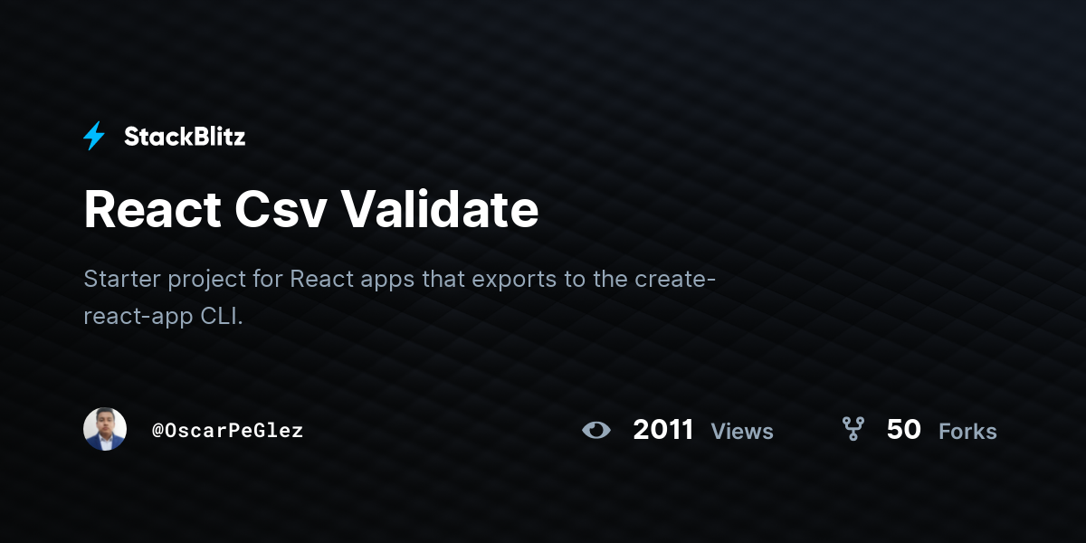 React Csv Validate - StackBlitz