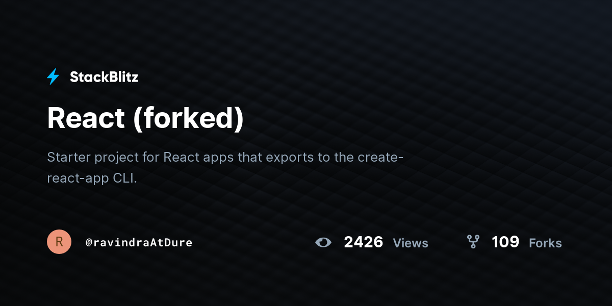 React (forked) - StackBlitz