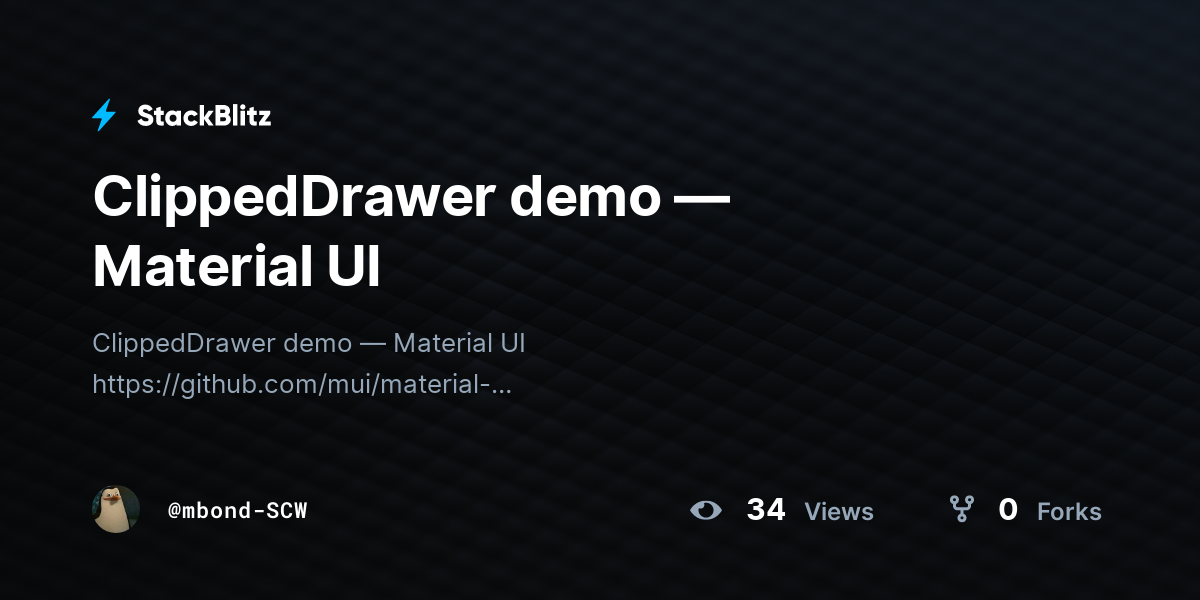 ClippedDrawer demo — Material UI - StackBlitz