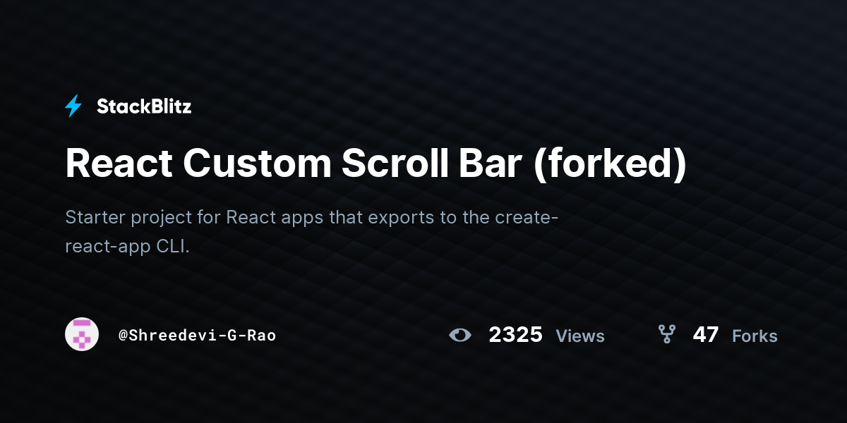 React Custom Scroll Bar (forked) - StackBlitz