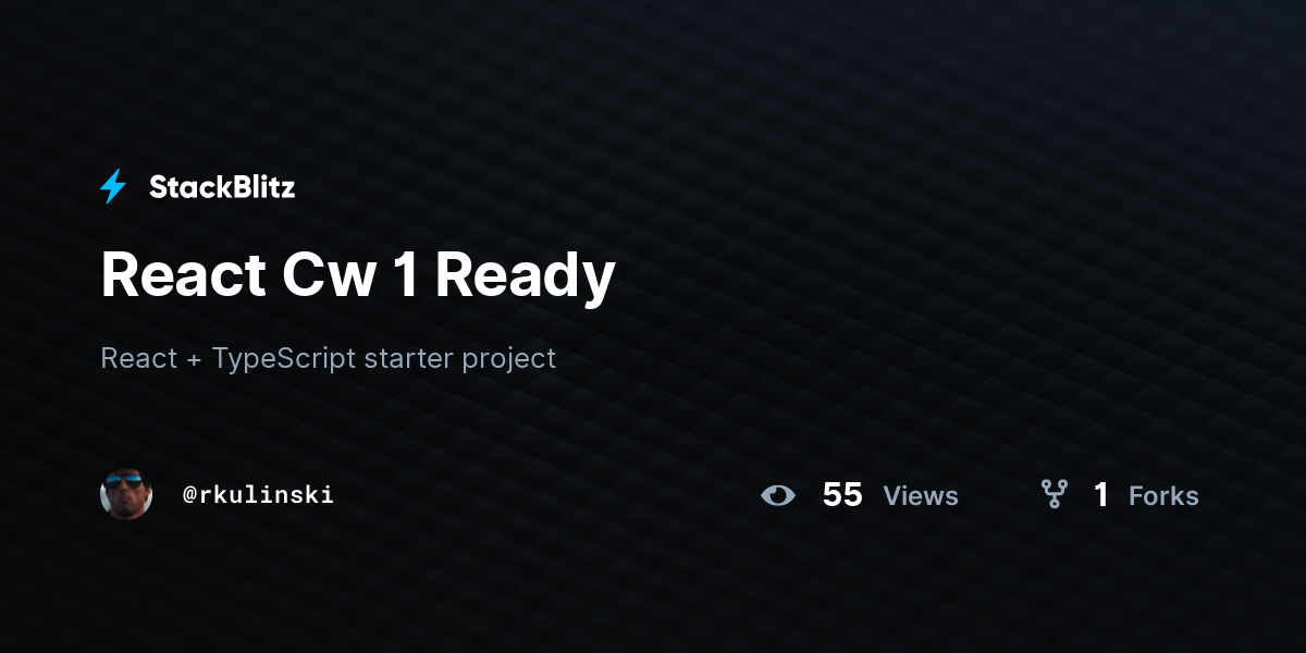 React Cw 1 Ready - StackBlitz