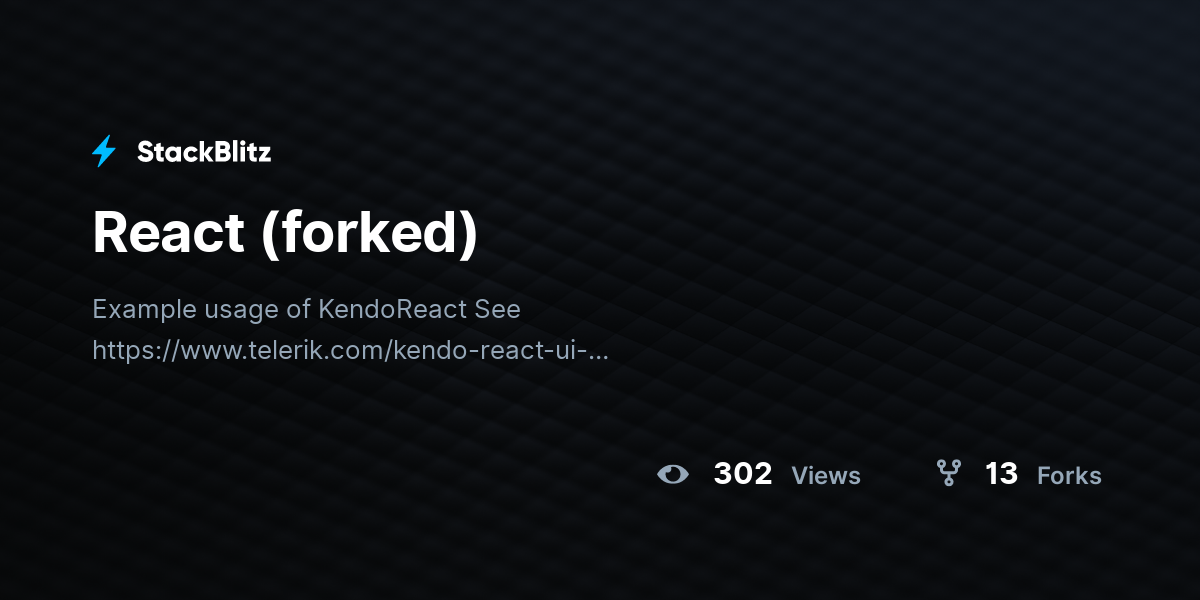 React (forked) - StackBlitz