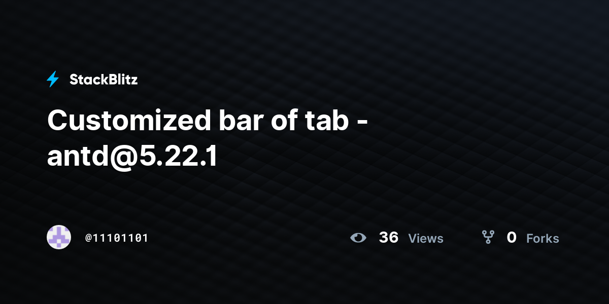 Customized bar of tab - antd@5.22.1 - StackBlitz