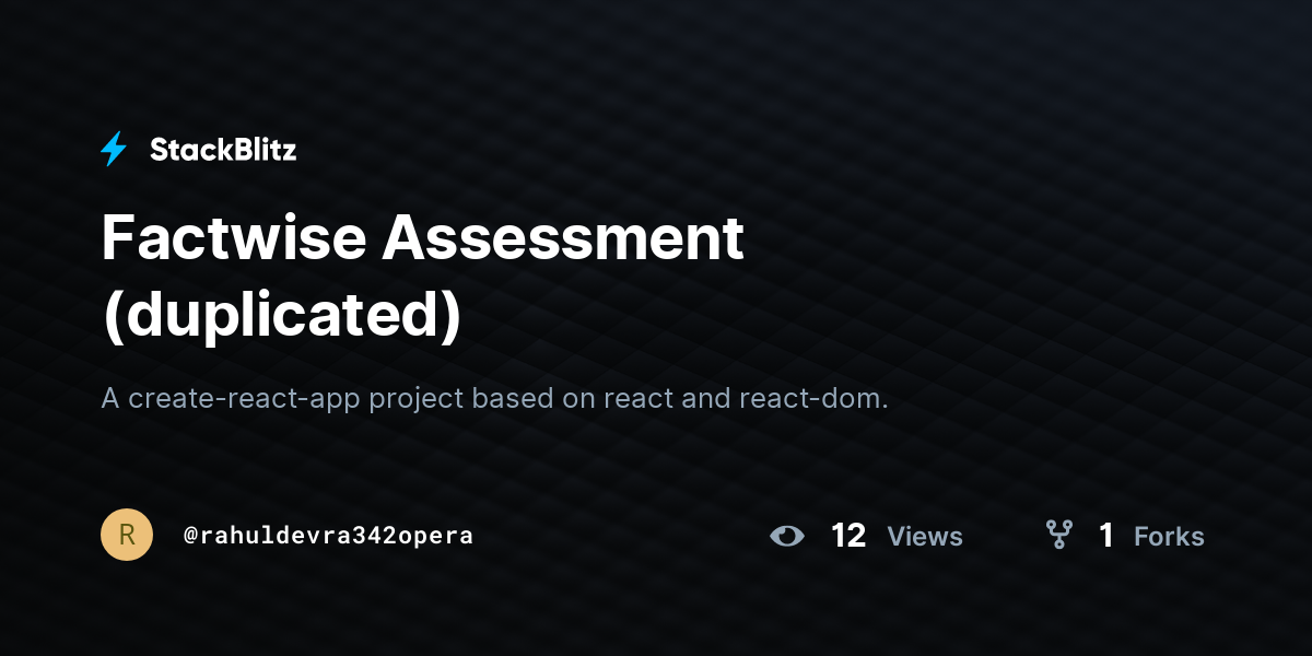 Factwise Assessment (duplicated) - StackBlitz