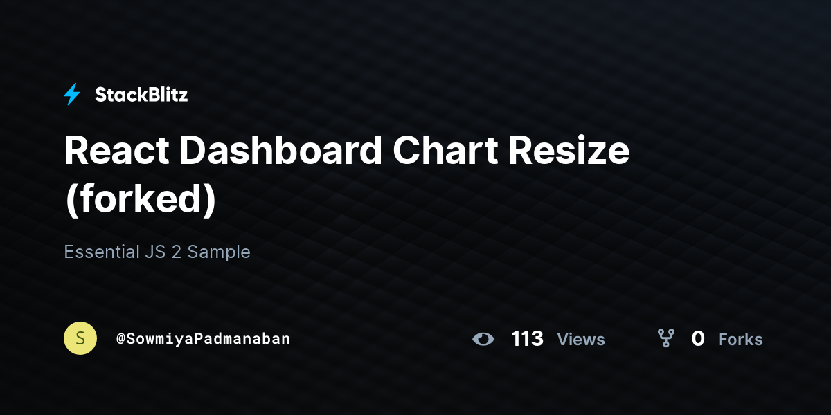 React Dashboard Chart Resize (forked) - StackBlitz