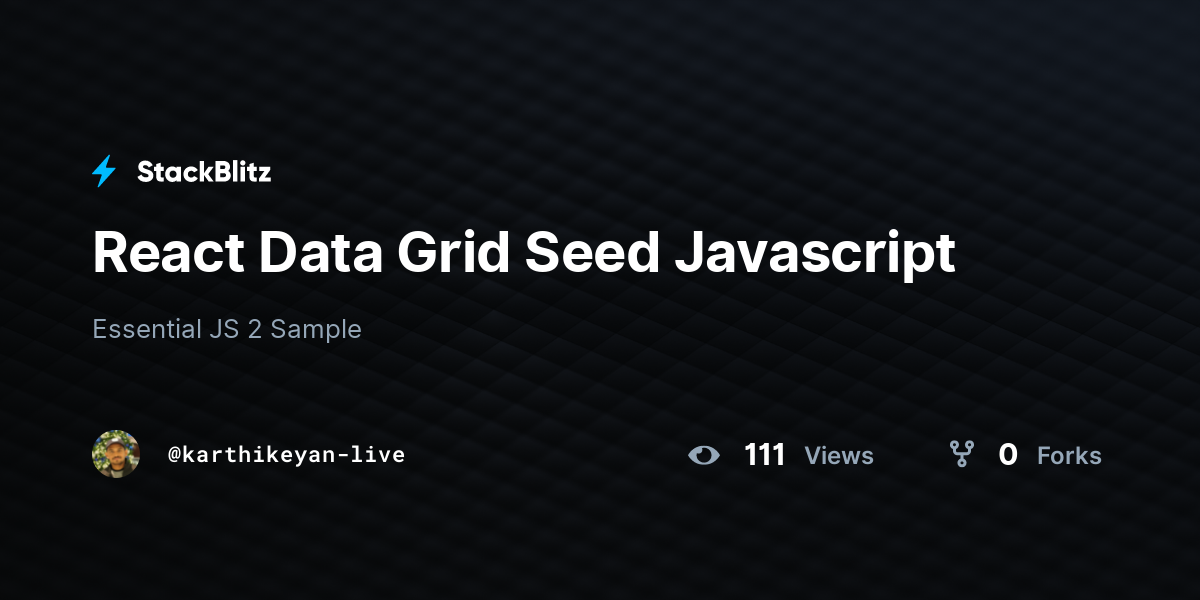 React Data Grid Seed Javascript - StackBlitz
