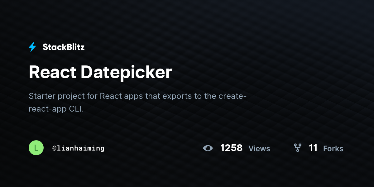 React Datepicker - StackBlitz
