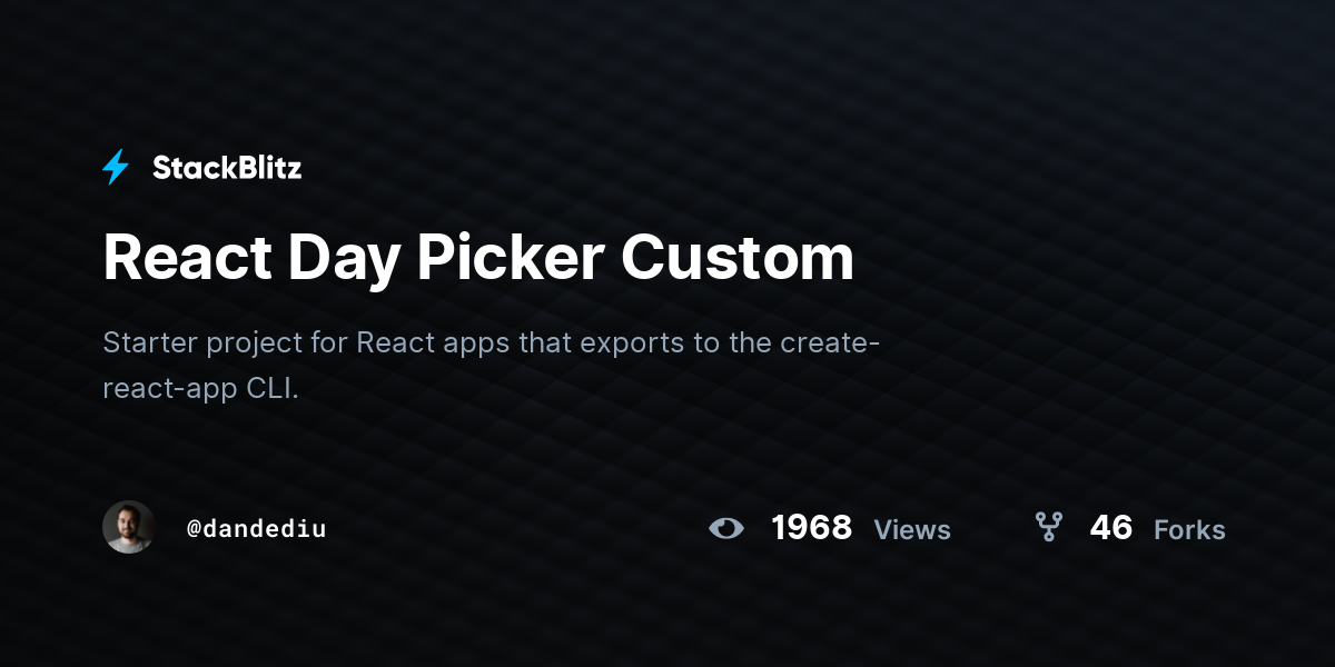React Day Picker Custom - StackBlitz