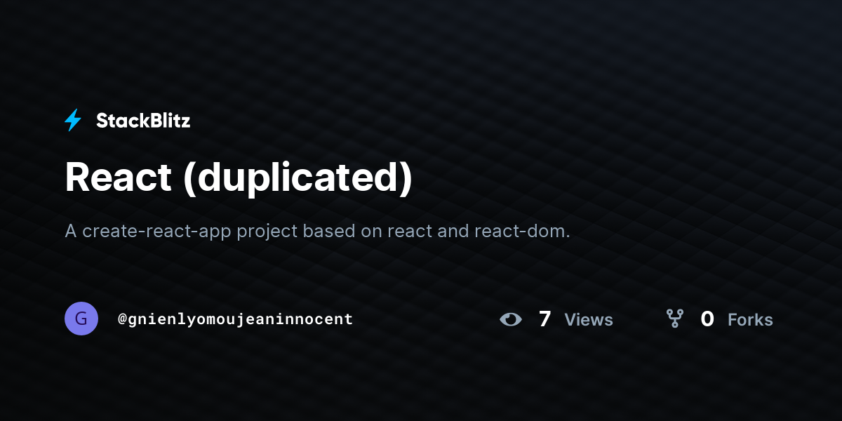 React (duplicated) - StackBlitz