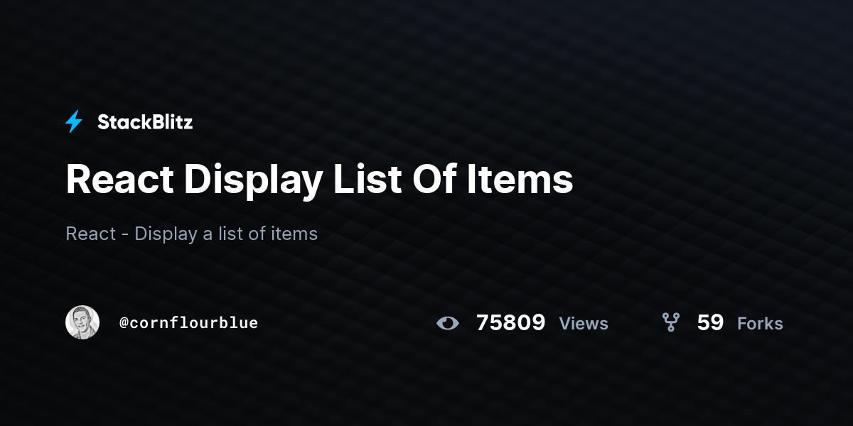 React Display List Of Items - StackBlitz