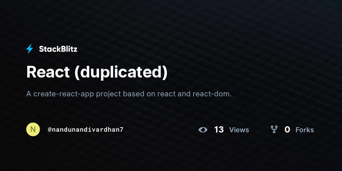 React (duplicated) - StackBlitz