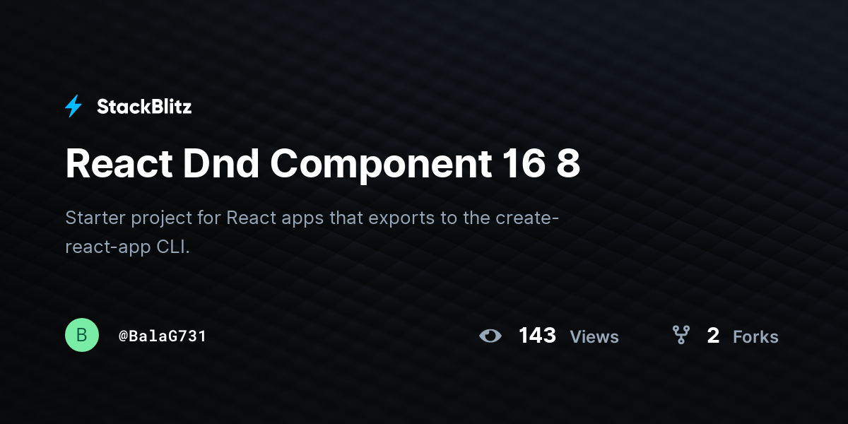 React Dnd Component 16 8 - StackBlitz