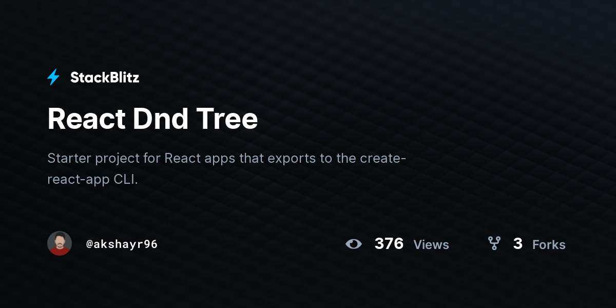 React Dnd Tree - StackBlitz