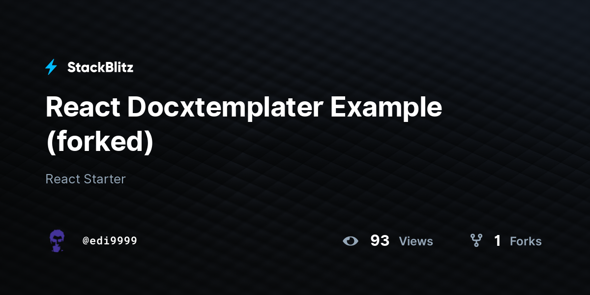 React Docxtemplater Example (forked) - StackBlitz