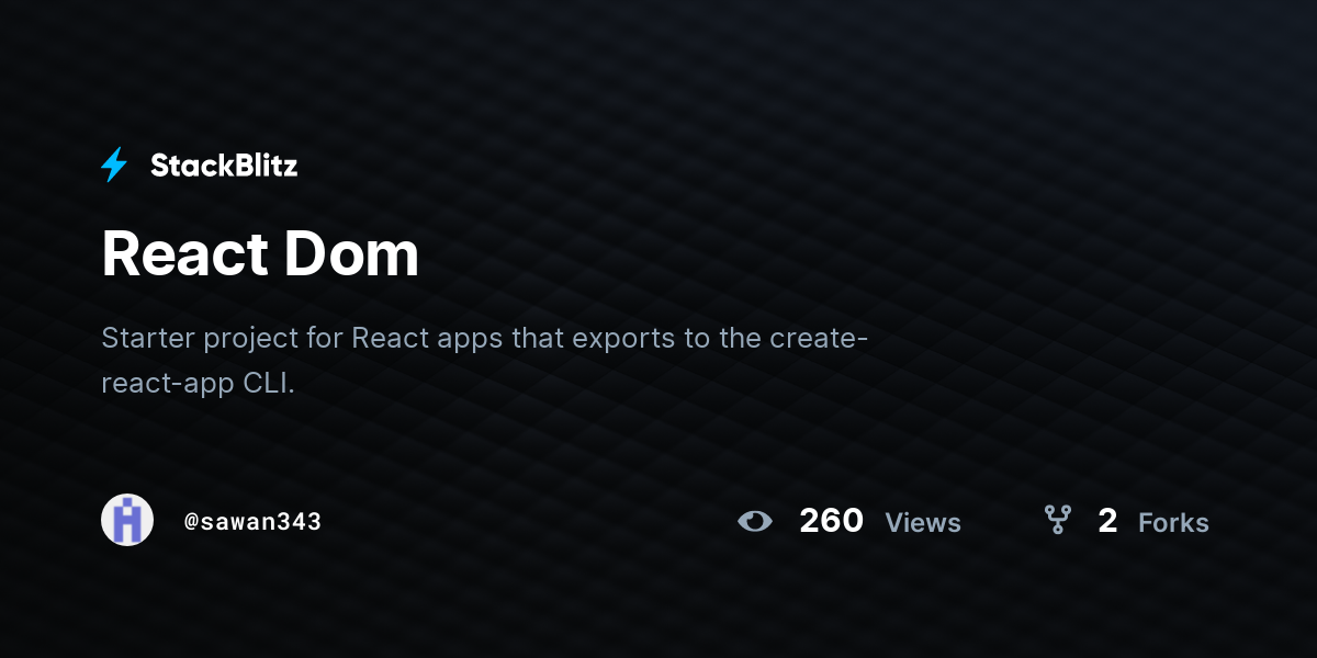 React Dom - StackBlitz